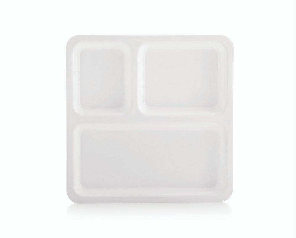 Plastic White Enrich Pav Bhaji Serving Plate (PB 233), For Hotel, Size: 230x270mm