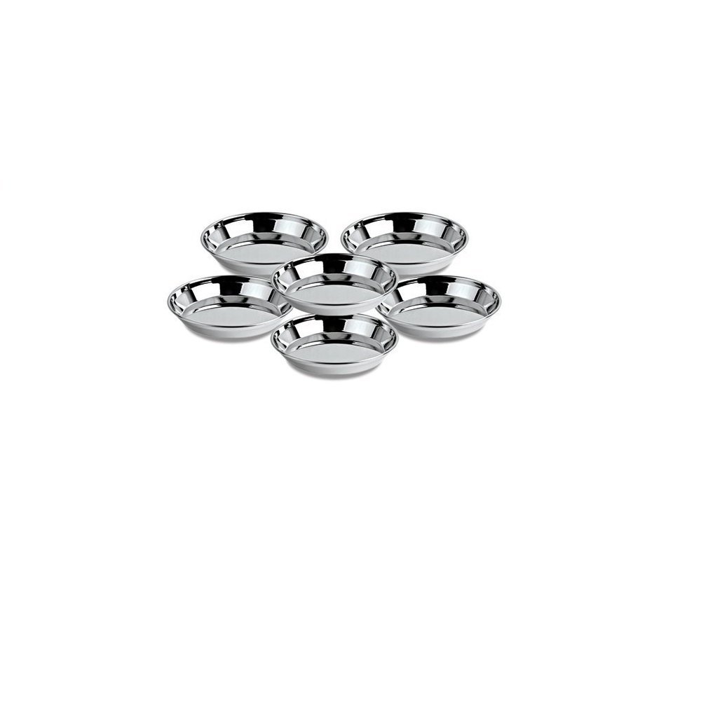 Stainless Steel Silver Bengani Halwa Plate Kanchan Bogi, For Home