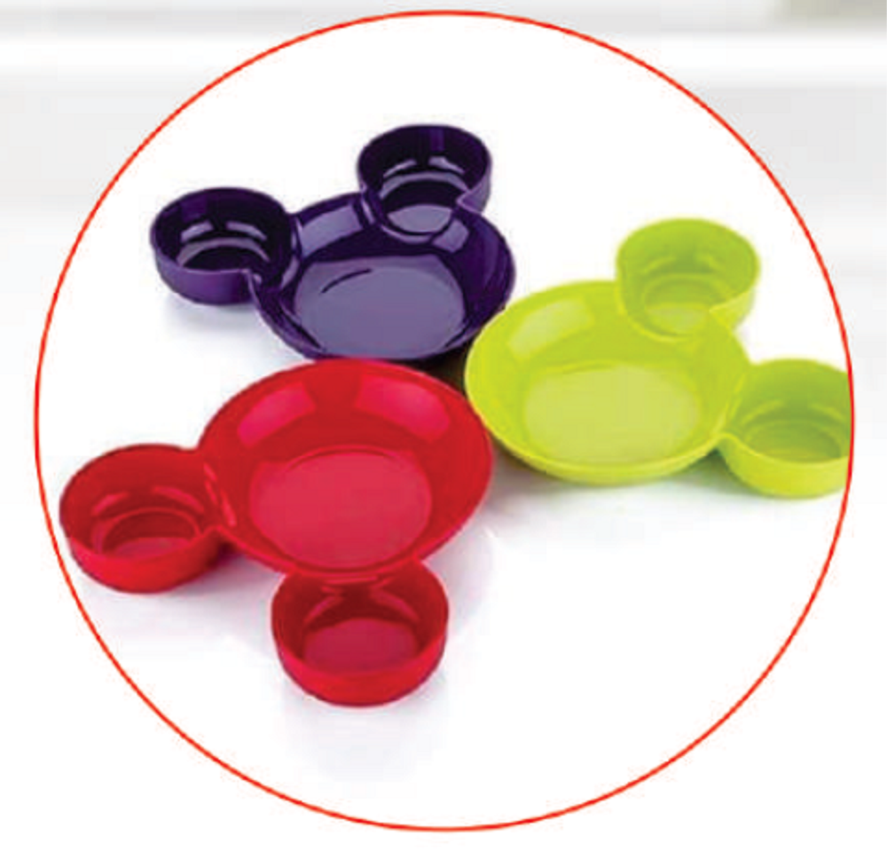 CREDENCE MULTY CE-183 Plain Plastic Mickey Shape Plate, For Home, Size: Regular