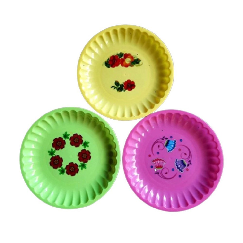 Maa Plast Printed Kids Plastic Round Dinner Plate, For Home, Size: 7 Inch (Dia.)