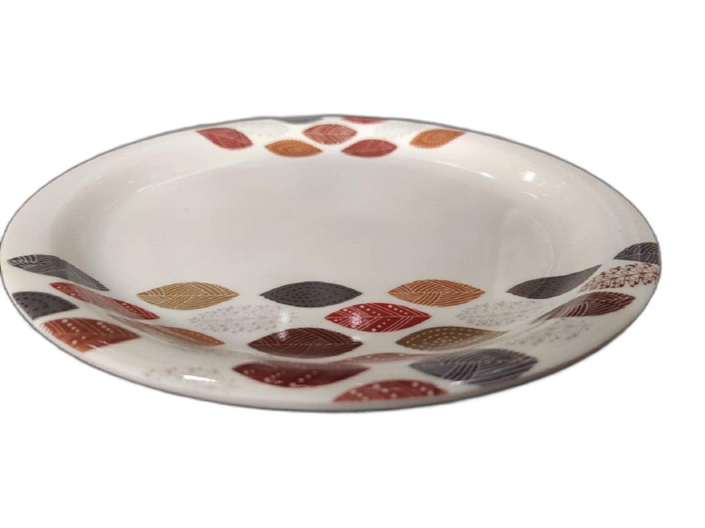 White(Base) Round 4inch Printed Fiber Plate, For Home and Restaurant, Size: 4 Inch (diameter)