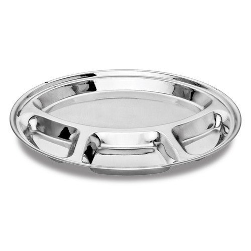 Metal Silver Stainless Steel Serving Plate, For Restaurant, Size: 13