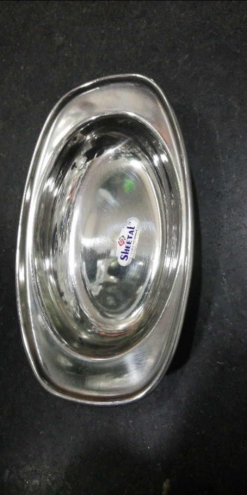 Sheetal Silver Stainless Steel Snacks Plate