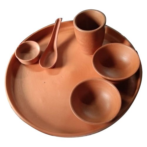 Craft Mart Brown Terracotta Thali Set, 6