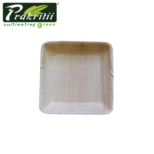 ARECA LEAF Brown PRAKRITII 5 Inch Square Plate