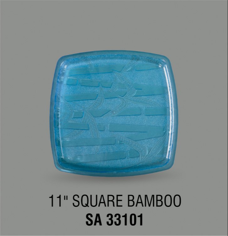 Acrylic 11 Inches Square Bamboo Plates