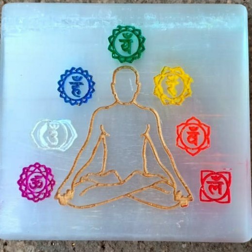Gemston Art Stone Ceystal Selenite Charging Plate, For Home, 90