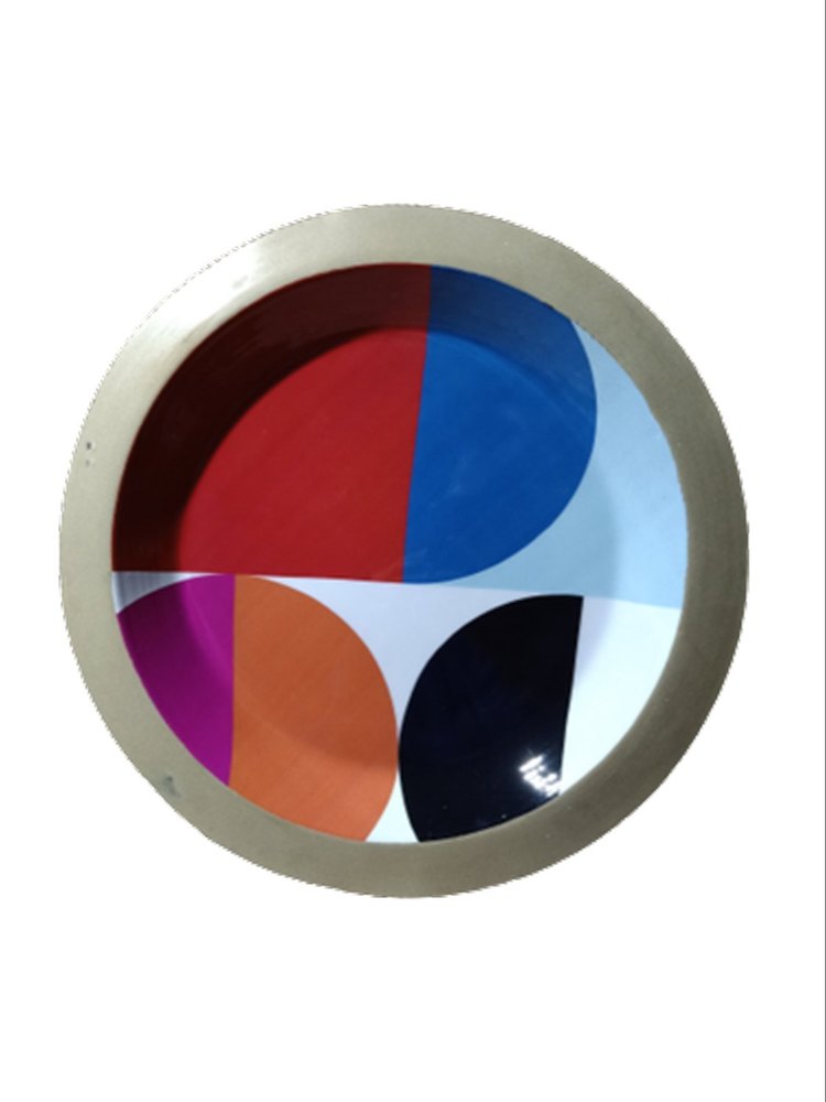 Multicolor Printed Iron Charger Plates, For Home, Size: 35cm