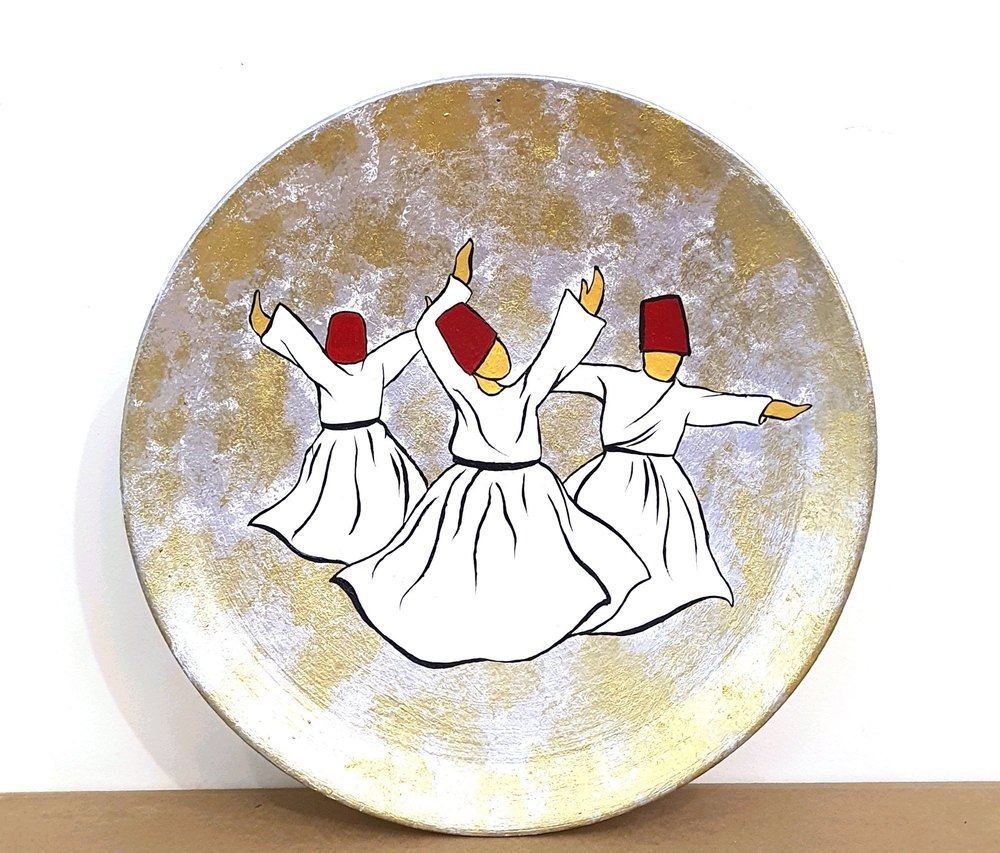 theperfectbazaar Multicolor Hand Paint Wall Decor Plates, For Decoration, Size: 12 Inch
