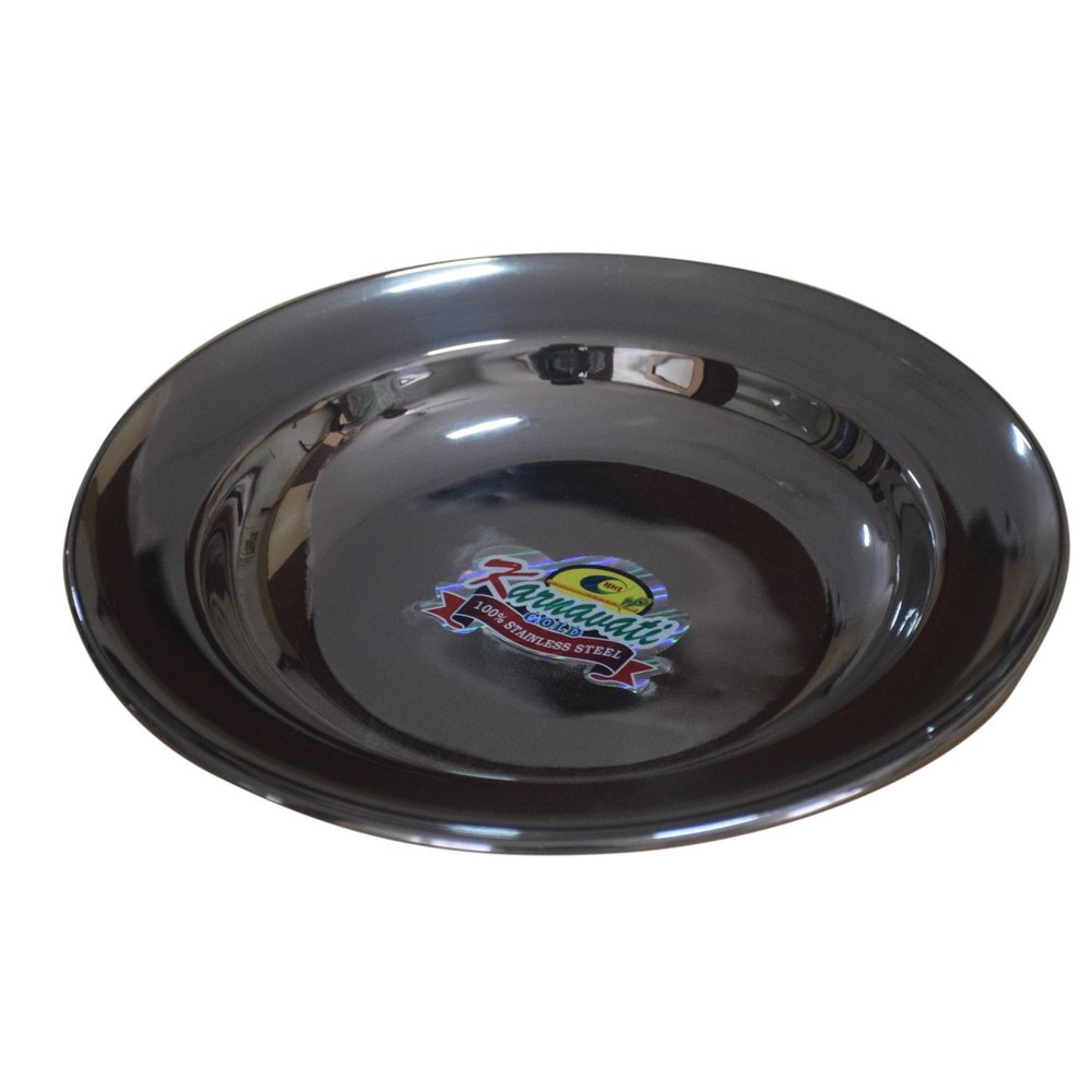 Karnavati Gold Silver Stainless Steel Soup Plate, For Kitchen, Size: 4inch