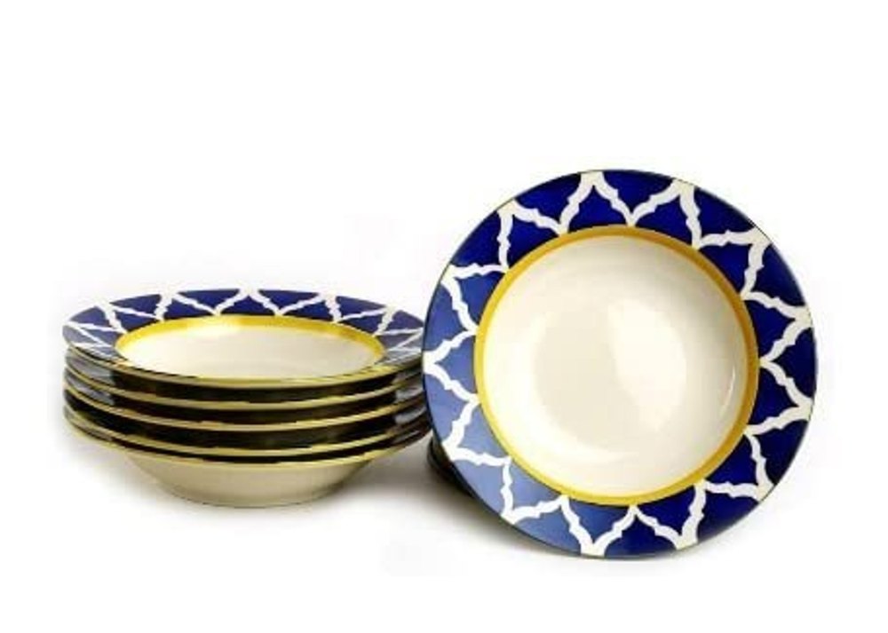 Printed Ceramic Pasta and Soup Plate7 inch, For Home