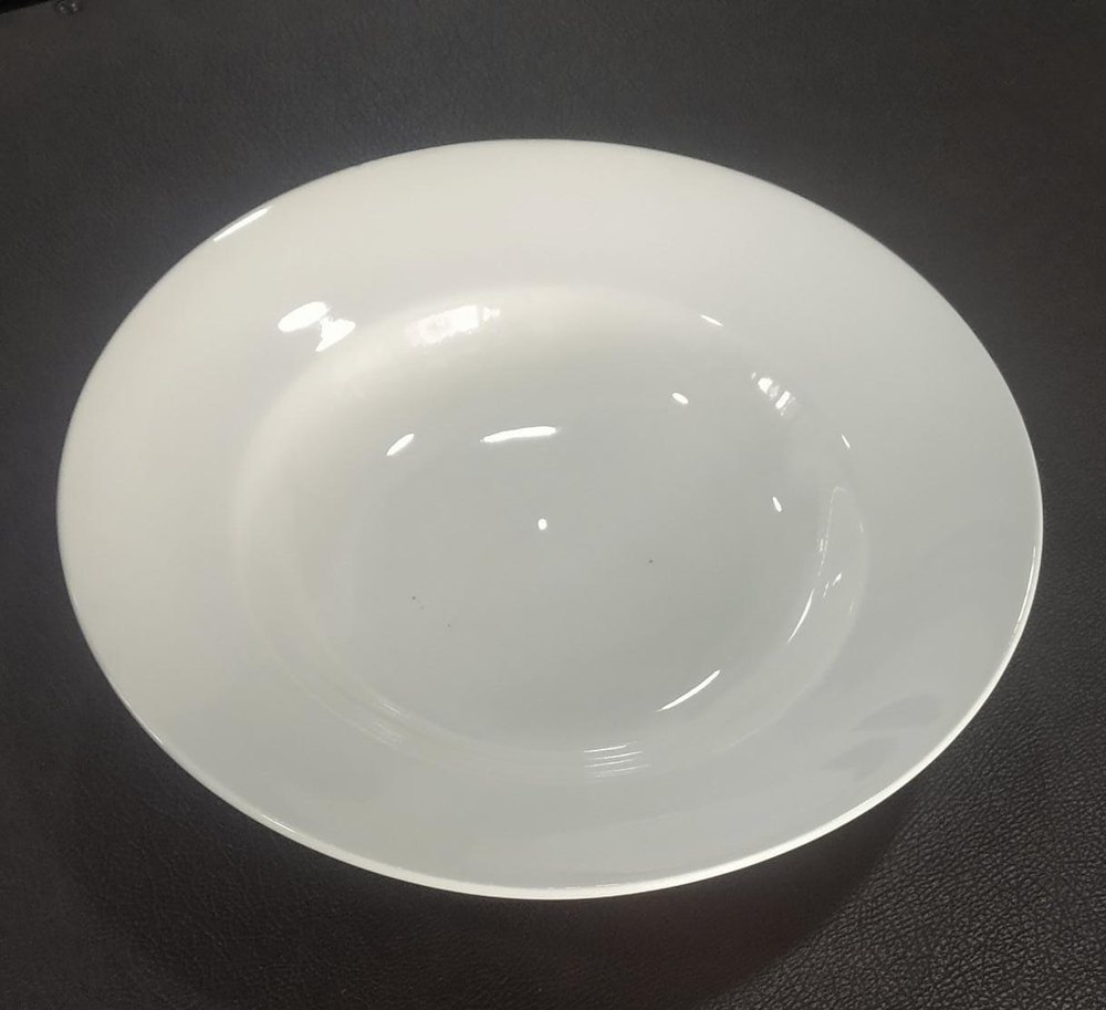 Plain Round White Melamine Soup Plate, For Hotel, Size: 9.5 Inch