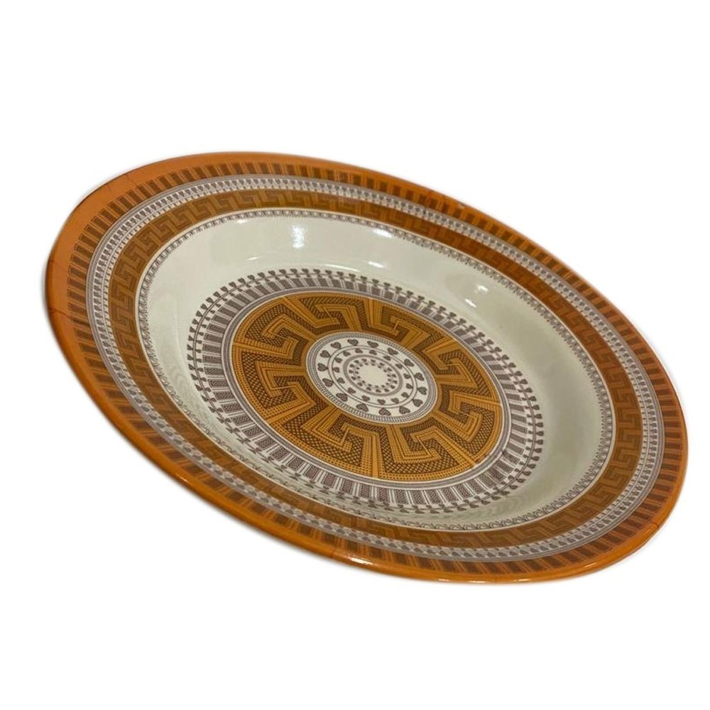 White And Yellow Round 10Inch Melamine Soup Plate, For Hotel