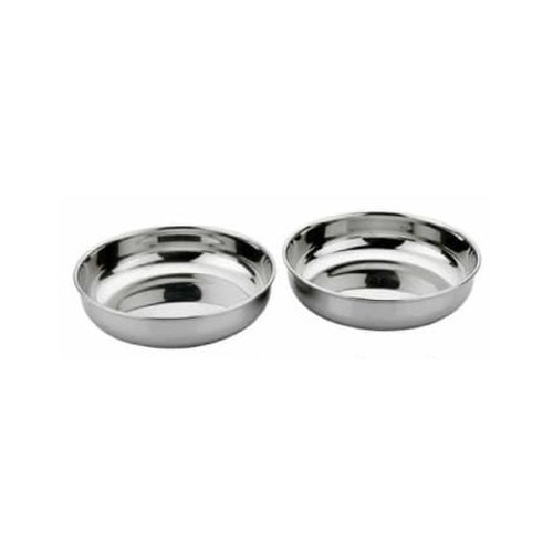 Stainless Steel Round 8 Inch Halwa Plate, Thickness: 0-1 mm, Material Grade: Ss 304