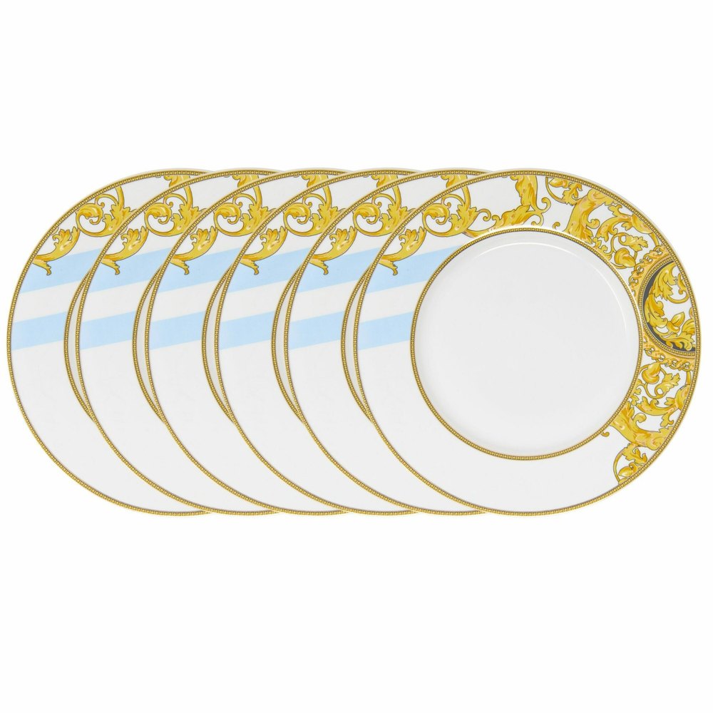 Bone China Printed Bergner Fuse 6 Pieces Dessert Plate Set, For Home