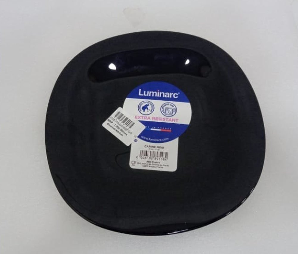 Ceramic Black Carine Dessert Plate, For Kitchen, Size: 170mm