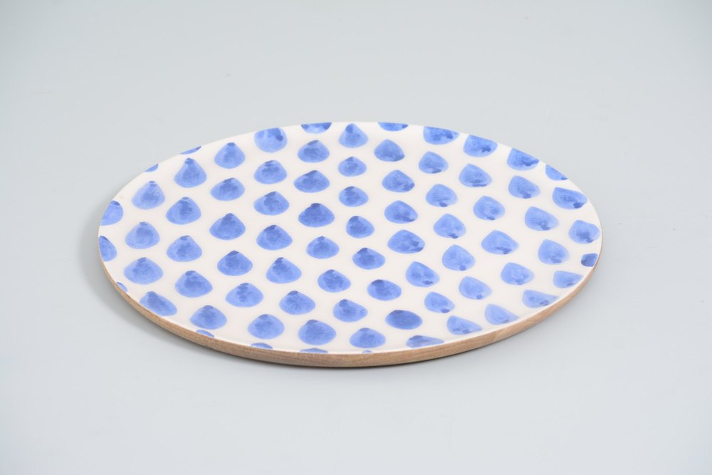 Multicolor Printed Wooden Plate, For Restaurants, Size: Small