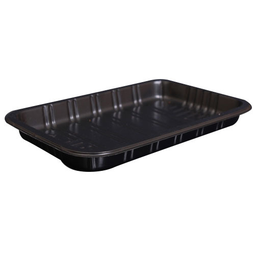 HIPS Rectangular 2D Fruit Tray Black