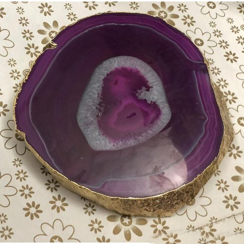 Round Maroon Agate Platter, Packaging Type: Box