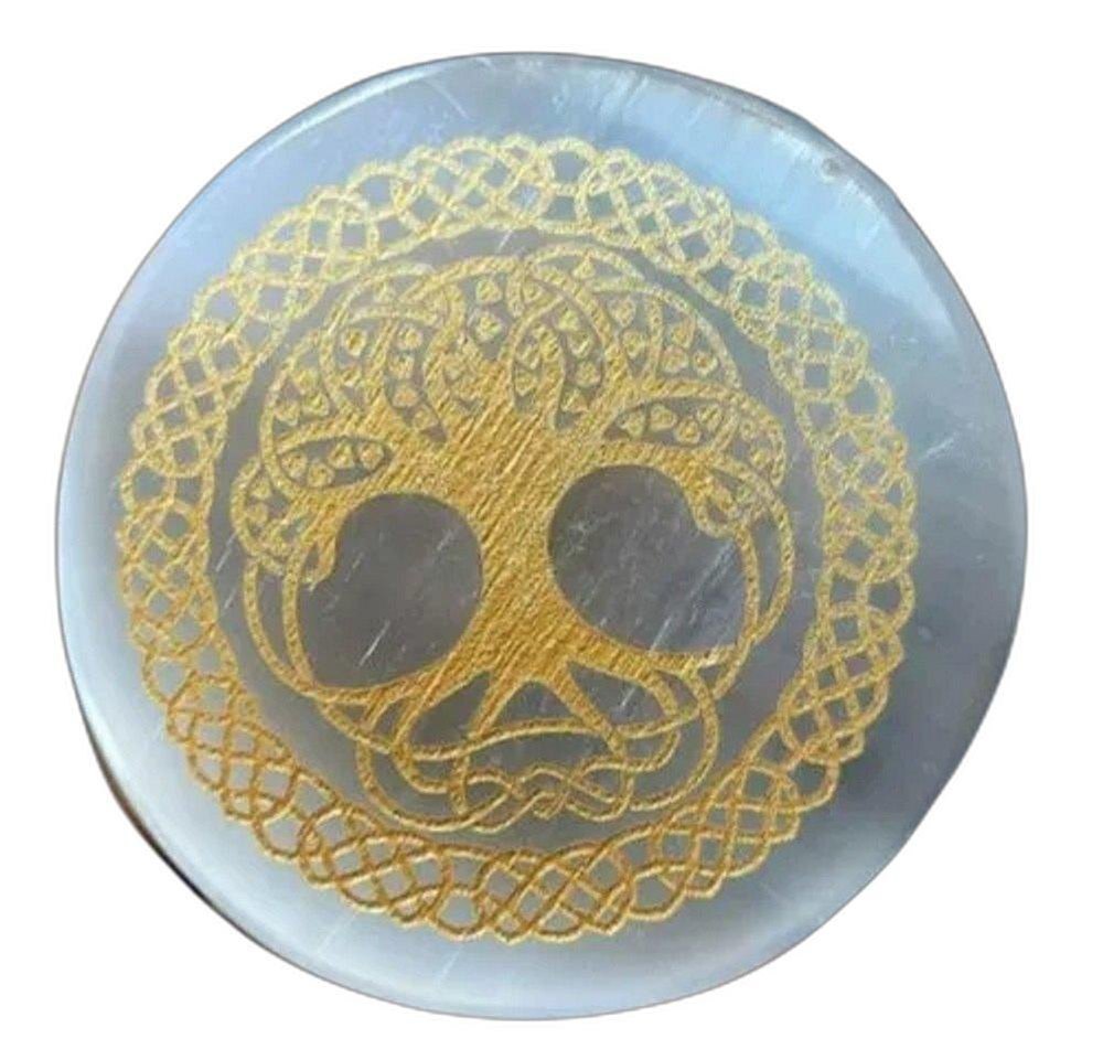 Stone Round Agate Reiki Selenite Plate