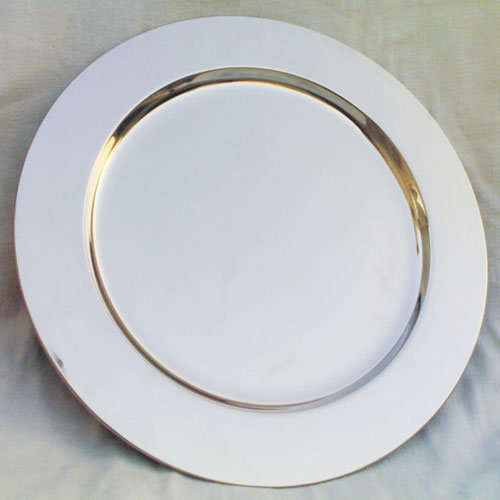 VM Handicraft Silver polished Stainless Steel Charger Plate