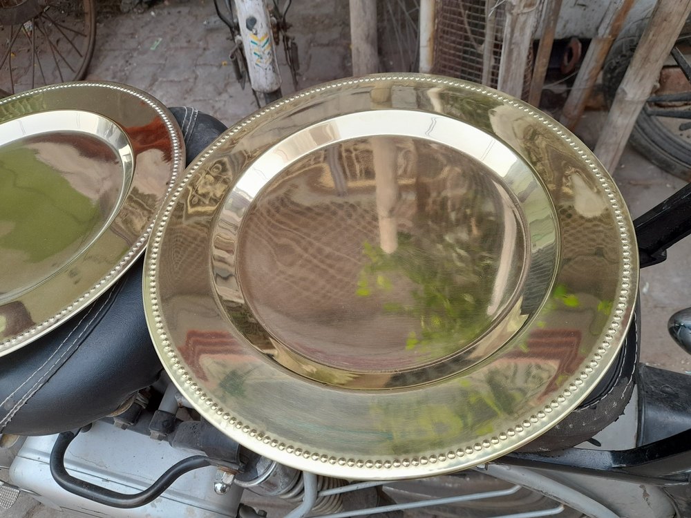 Metal Round Gold Charger Plate, For Restaurant, Size: 13