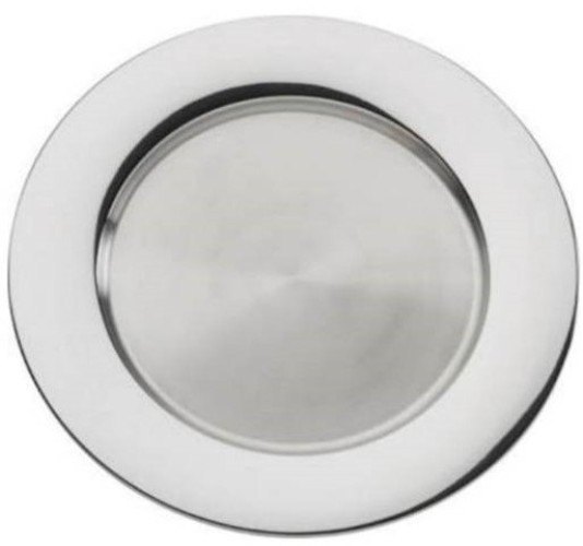 Round Rabeh Handicraft stainless steel Silver charger plate 12