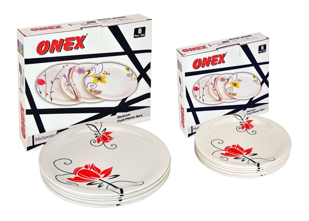 Plastic Round Onex Deluxe 6 Pcs Plate Set, for Hotel