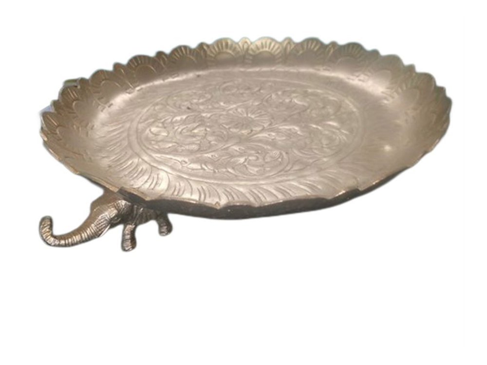 Silver Aluminium Serving Platter, Size: 9 Inch
