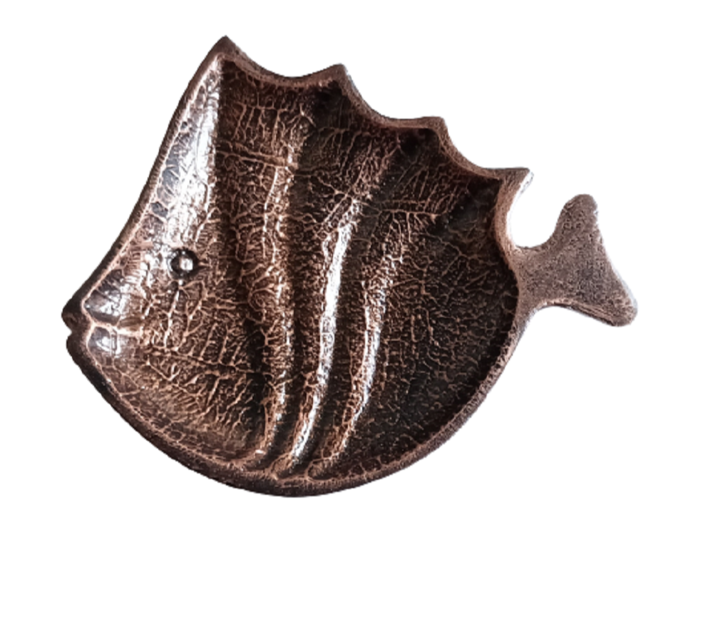 8 Inches Aluminium Piranhas Fish Shape Platter in Antique Bronze Finish Platter Serving Platter