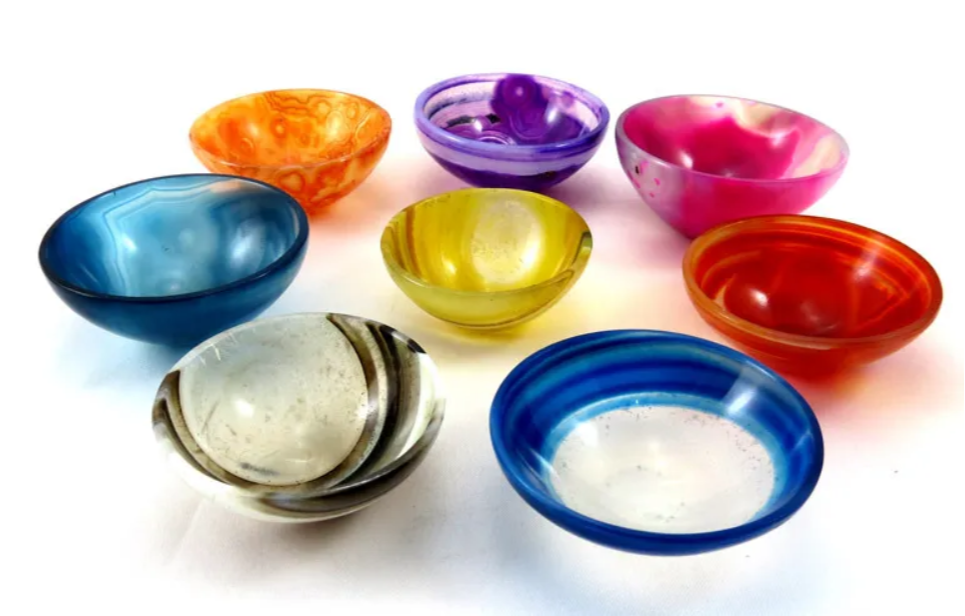 Polished OwlKraft Handmade Agate Stone Bowls, 5 mm To 7 mm