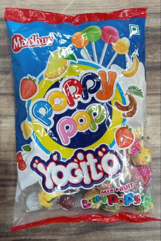 Orange Red Candy Lollipop, Packaging Type: Packet