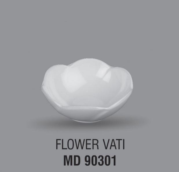 White Melamine Flower Vati, Size: 100ml