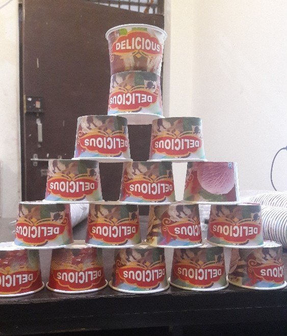 60 Piece Eco-friendly, Disposable Paper Ice Cream Cup, Capacity: 90 mL, Use: Cold Beverages