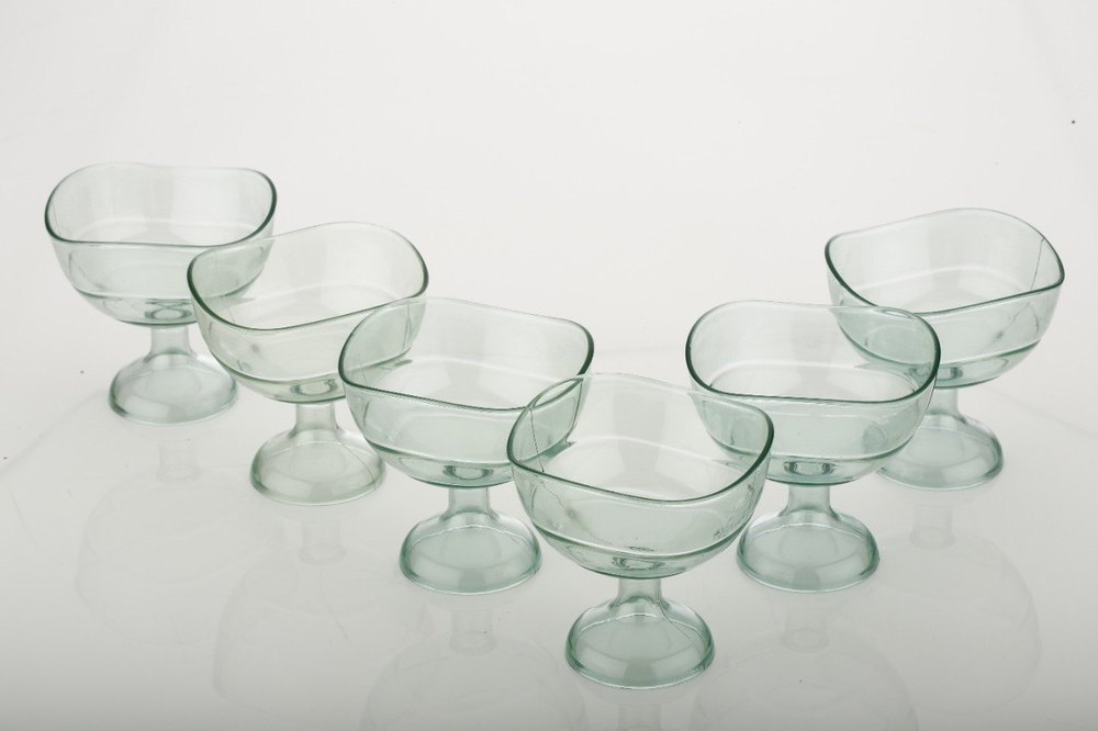 Plastic Transparent ice cream bowl cup, Set Contains: 6 Psc Set