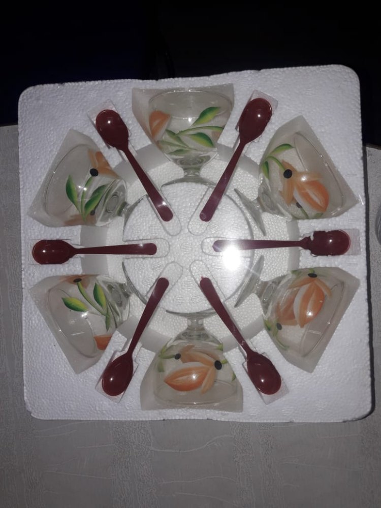 Hand Paint Ice Cup Set With Spoon
