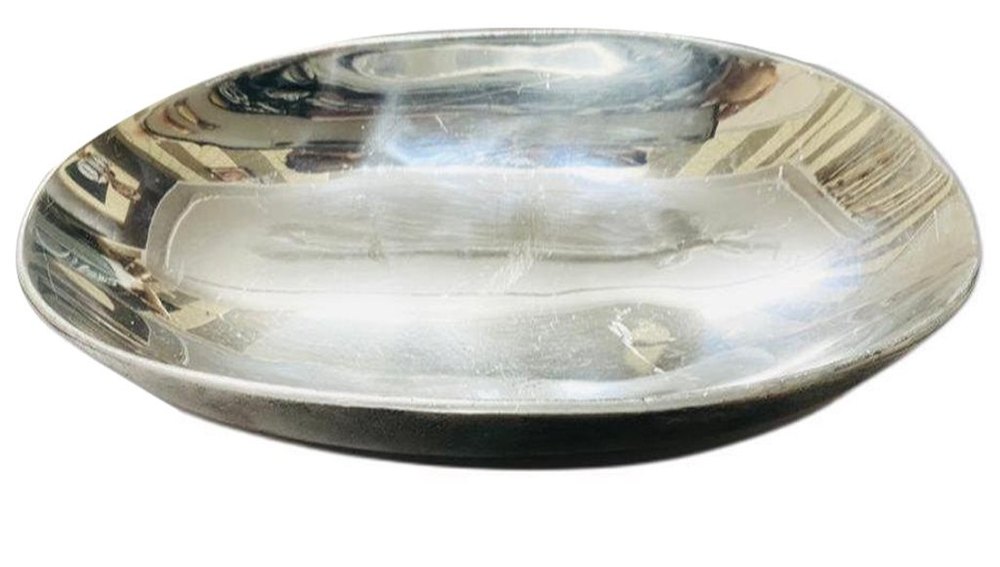 Polished Silver Shivling Aluminium Bowl, Size: 4x4 Inch