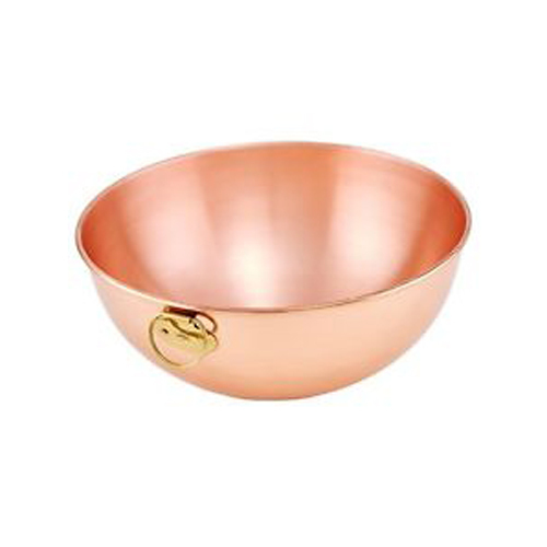 8 Round Copper Egg White Bowl with Ring