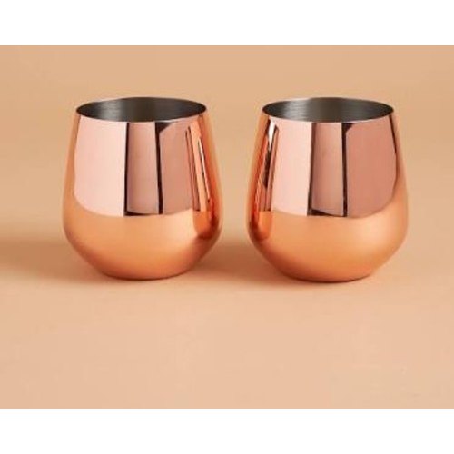Round Golden Copper Bowl Shape Glass, Size: 300ml, Capacity: 100-150 Ml