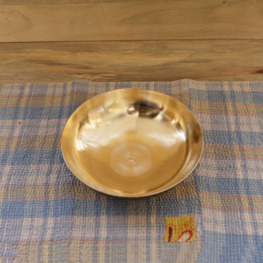 Round Golden Hand Made Pure Bronze Serving Bowls, Size: 4 X 2.5 Inches (dh)