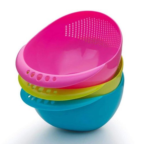 ANJANI Round Plastic Vegetable Washing Bowl, For Kitchen