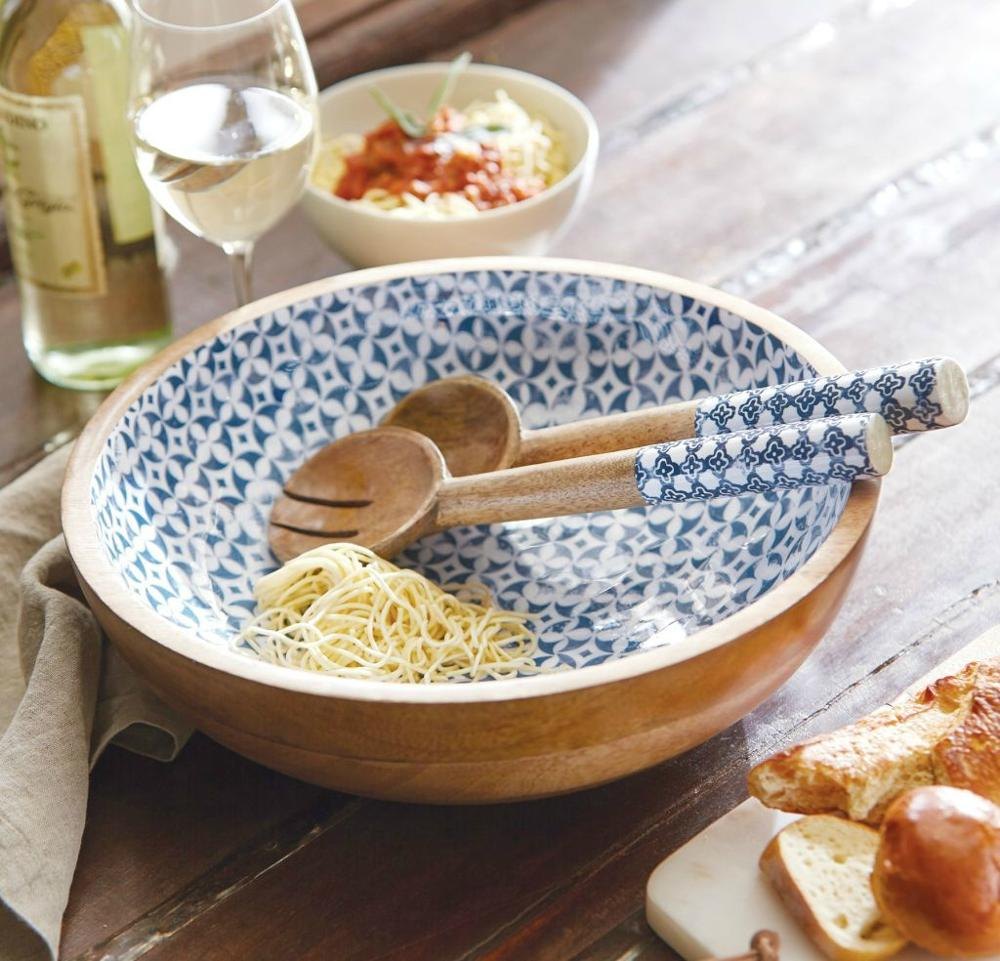 Round Wooden Printed Bowl, For Restaurants
