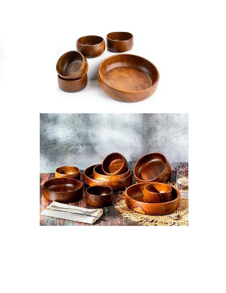 Natural Round Wooden Bowl, For Restaurants, Size: Standard