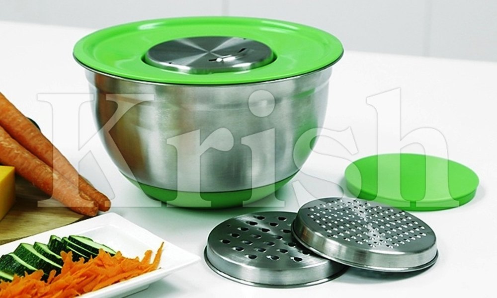 Krish Oval Stainless Steel Bowl With Chopper Lid, For Home Hotel Resturant