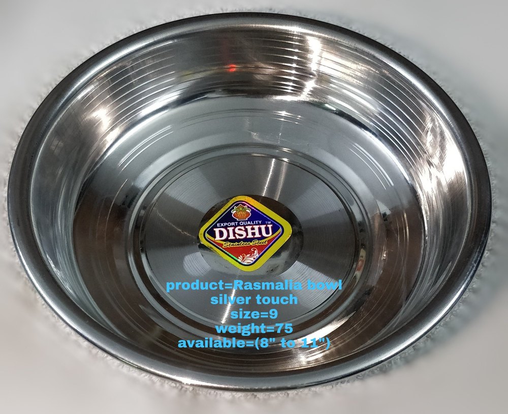 Rasmalia Bowl Silver Touch, For Home, Thickness: 28 Guage