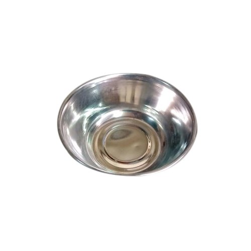 Silver Stainless Steel Round Serving Bowl, For Home