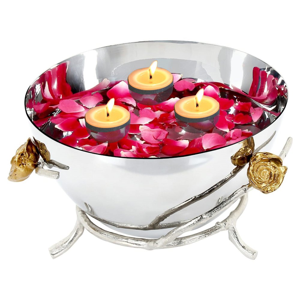 Steel And Brass Steel Bowl With Brass Frame