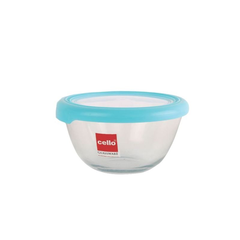 Plastic CELLO GLASSWARE ORNELLA MIXING BOWL 1000 ML WITH LID, Shape: Circular, Jar Capacity: 1 Litre