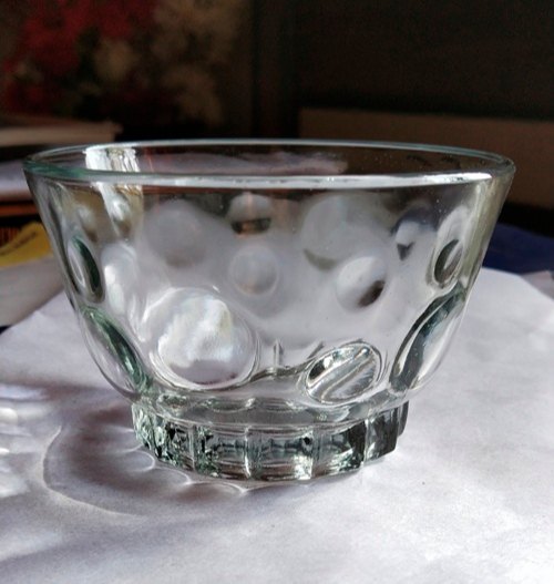 Transparent Bubble Shape Glass Bowl, Size: 250 Gm