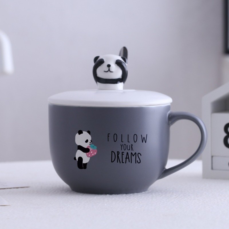 Grey Printed Panda Soup Bowl, For Home, Gifting